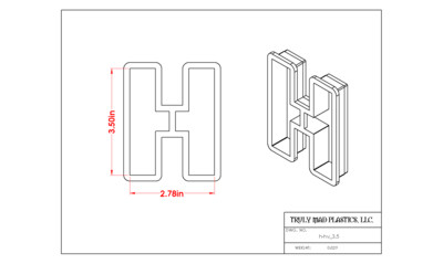 Helvetica H 3.5"