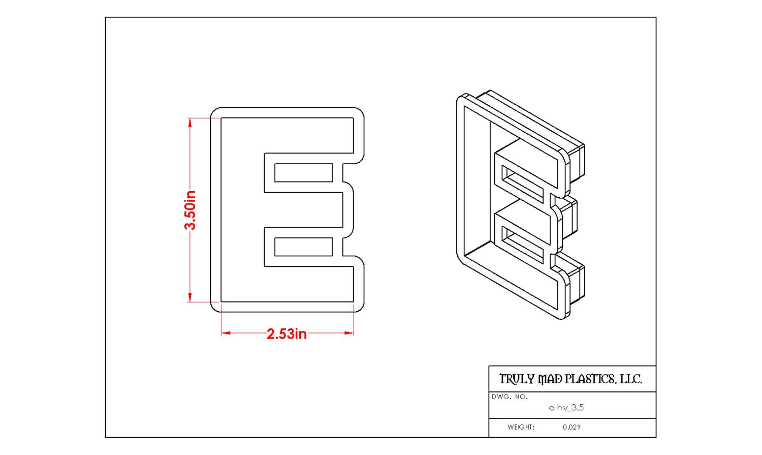 Helvetica E 3.5"