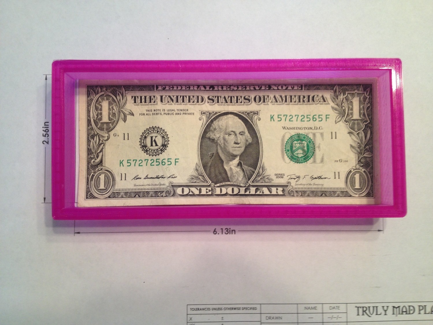 Rectangle Dollar Bill Size