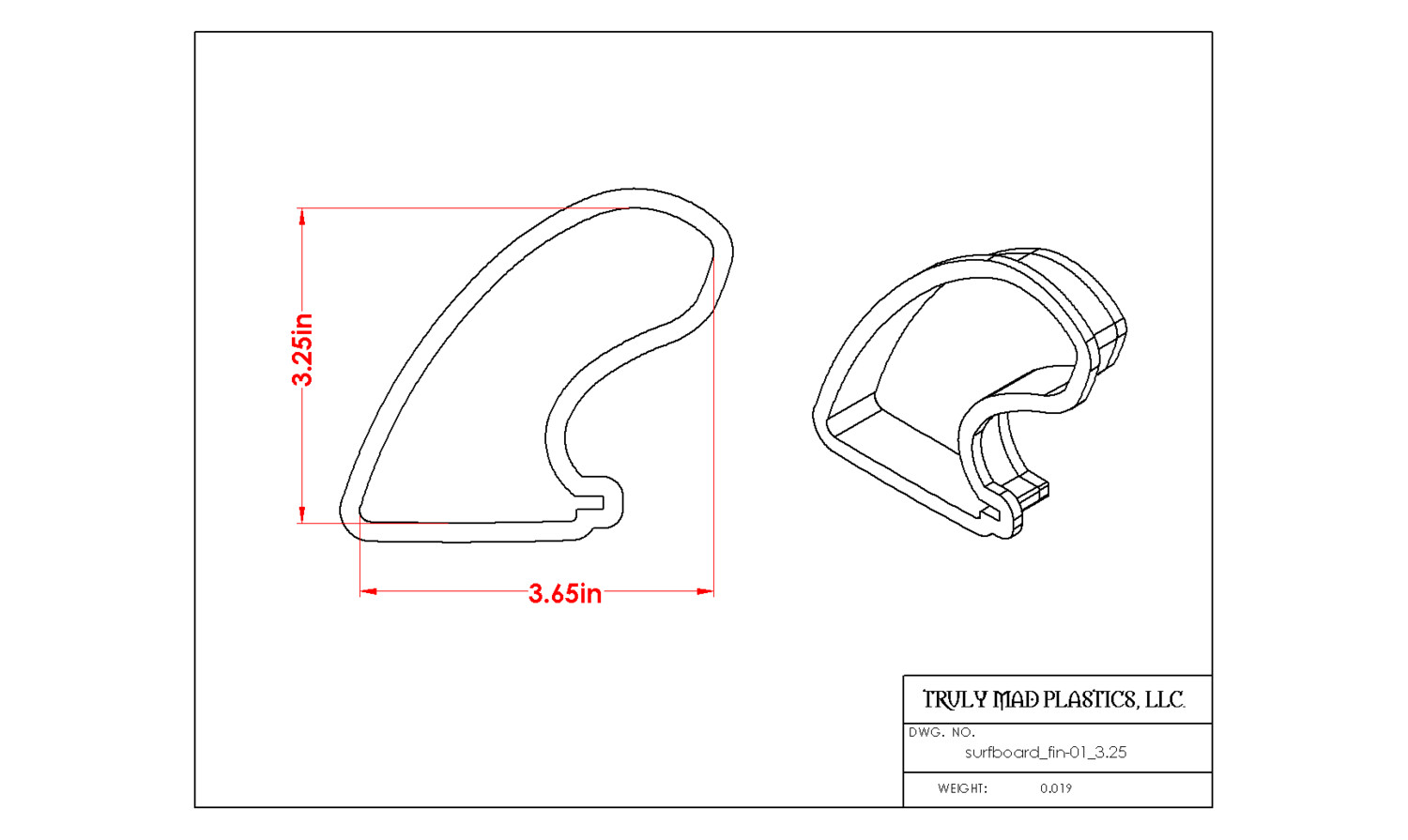 Surfboard Fin 01 (3.25&quot;)