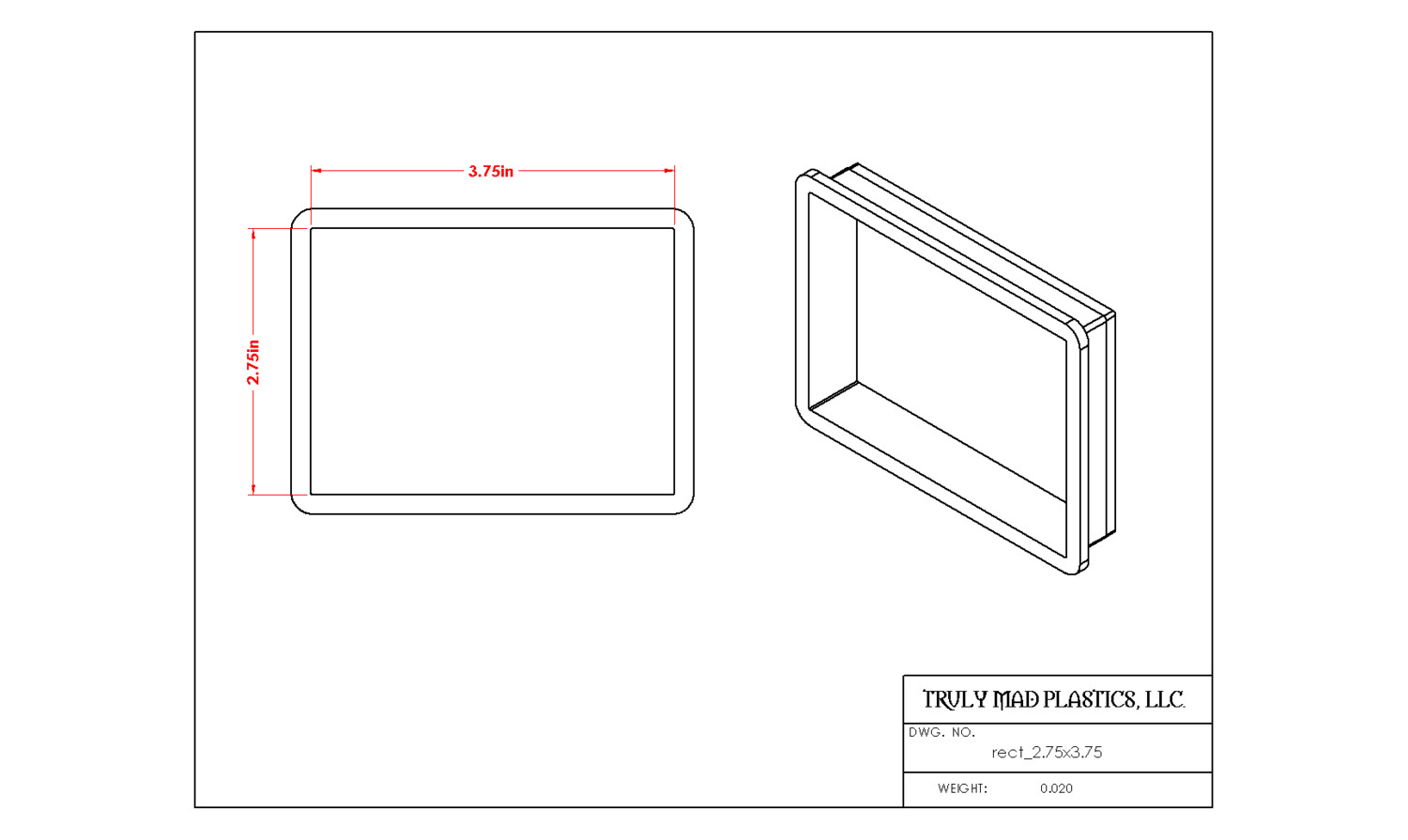 Rectangle 2.75&quot; x 3.75&quot;