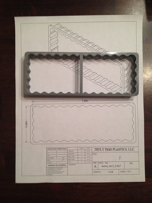Wavy Rectangle 7.0&quot; x 2.5&quot;