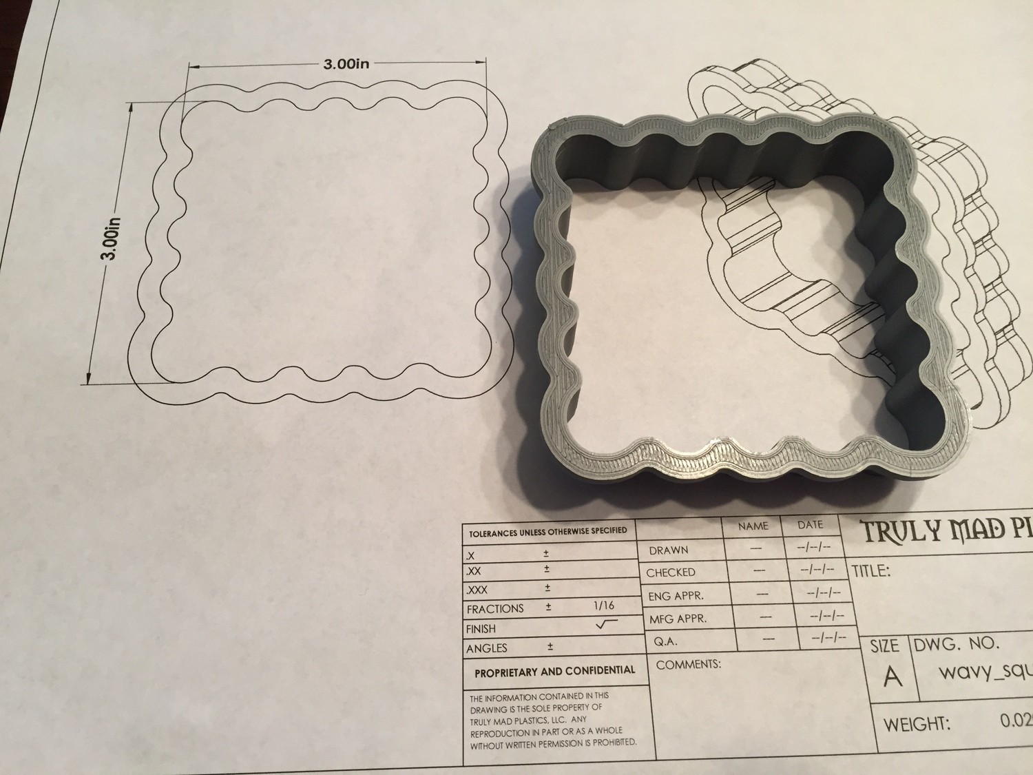 Wavy Square 3 x 3
