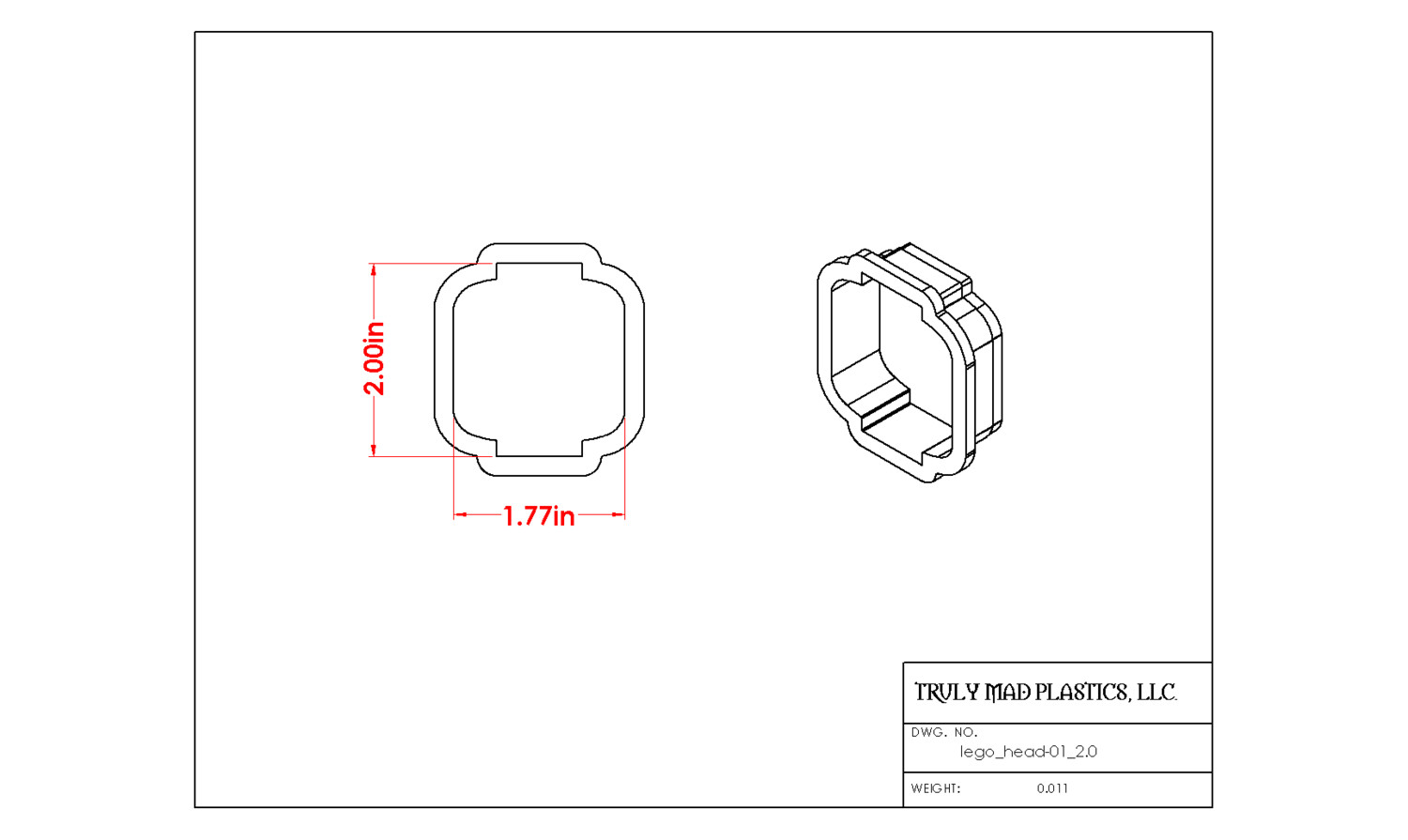 Lego Head 01 2.0&quot;