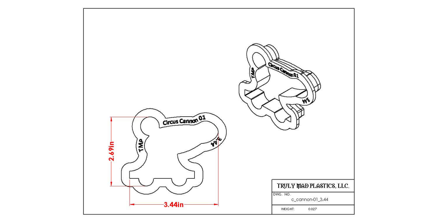 Circus Cannon 01, Size: 3.44"