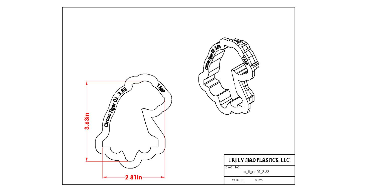 Circus Tiger 01, Size: 3.63"