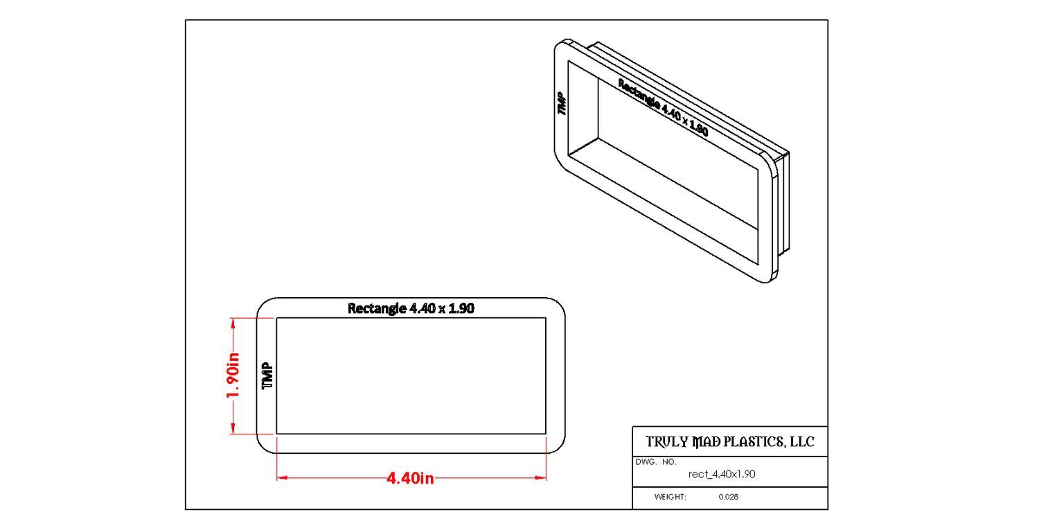 Rectangle 4.40" x 1.90"