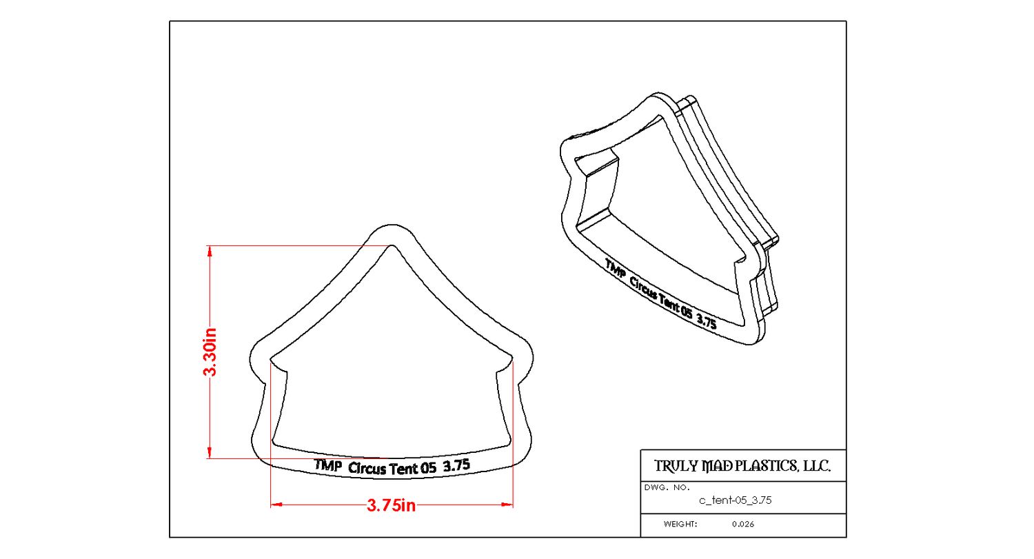 Circus Tent 05, Size: 3.75"