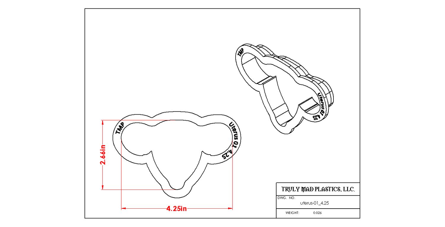 Uterus 01, Size: 4.25"