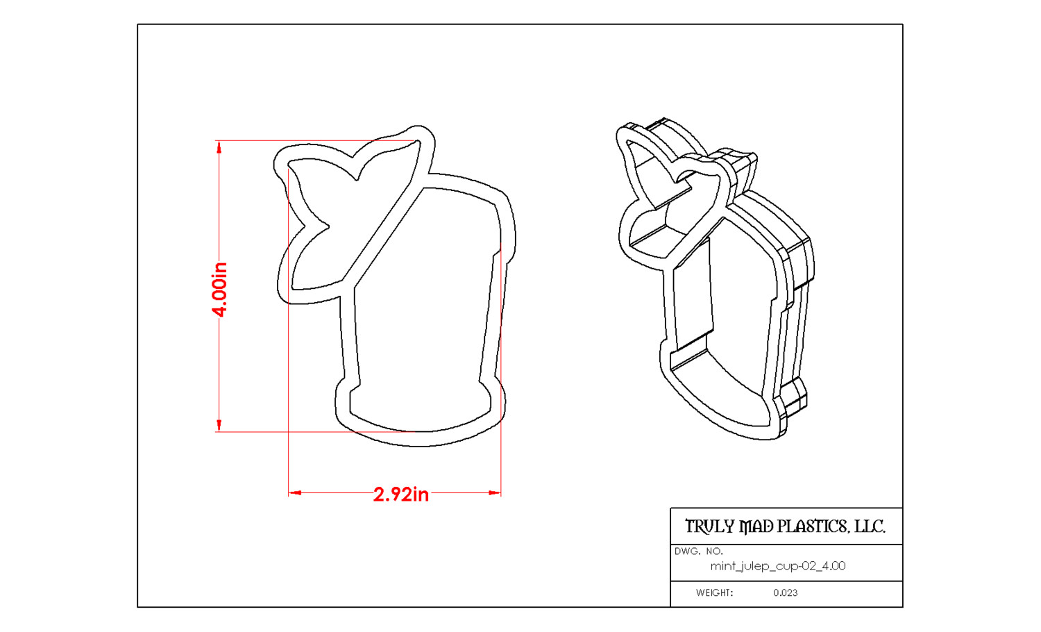 Mint Julep Cup 01, Size: 4.00"