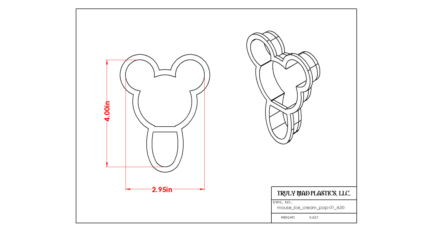 Mouse Ice Cream Pop 01, Size: 4.00"