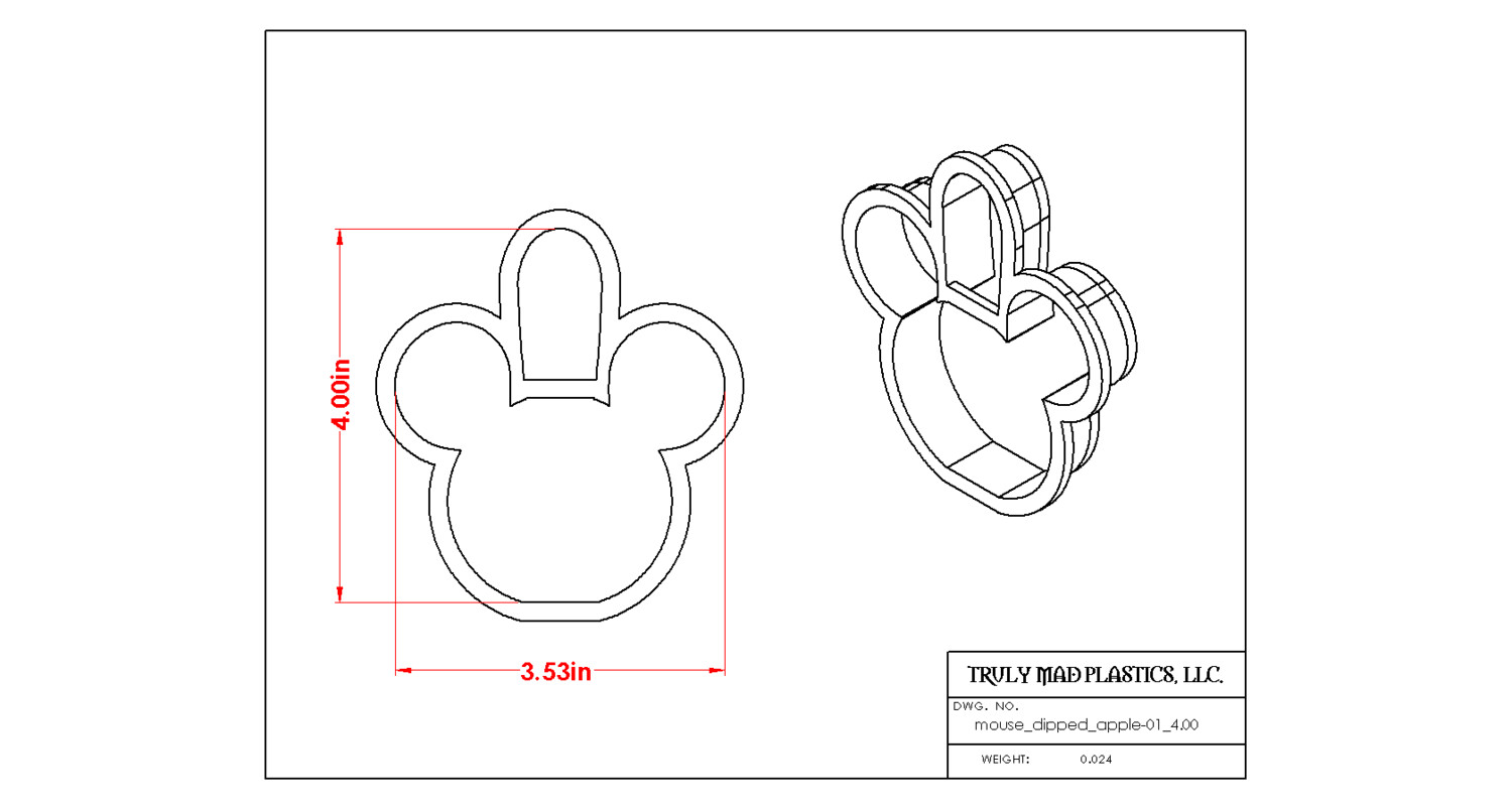 Mouse Dipped Apple 01, Size: 4.00"