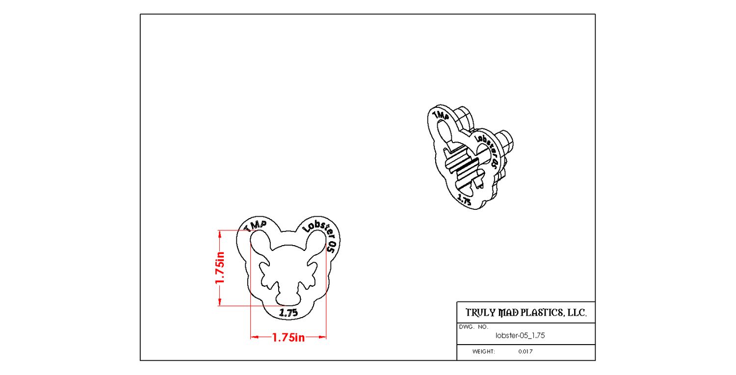 Lobster 05, Size: 1.75" (Mini)