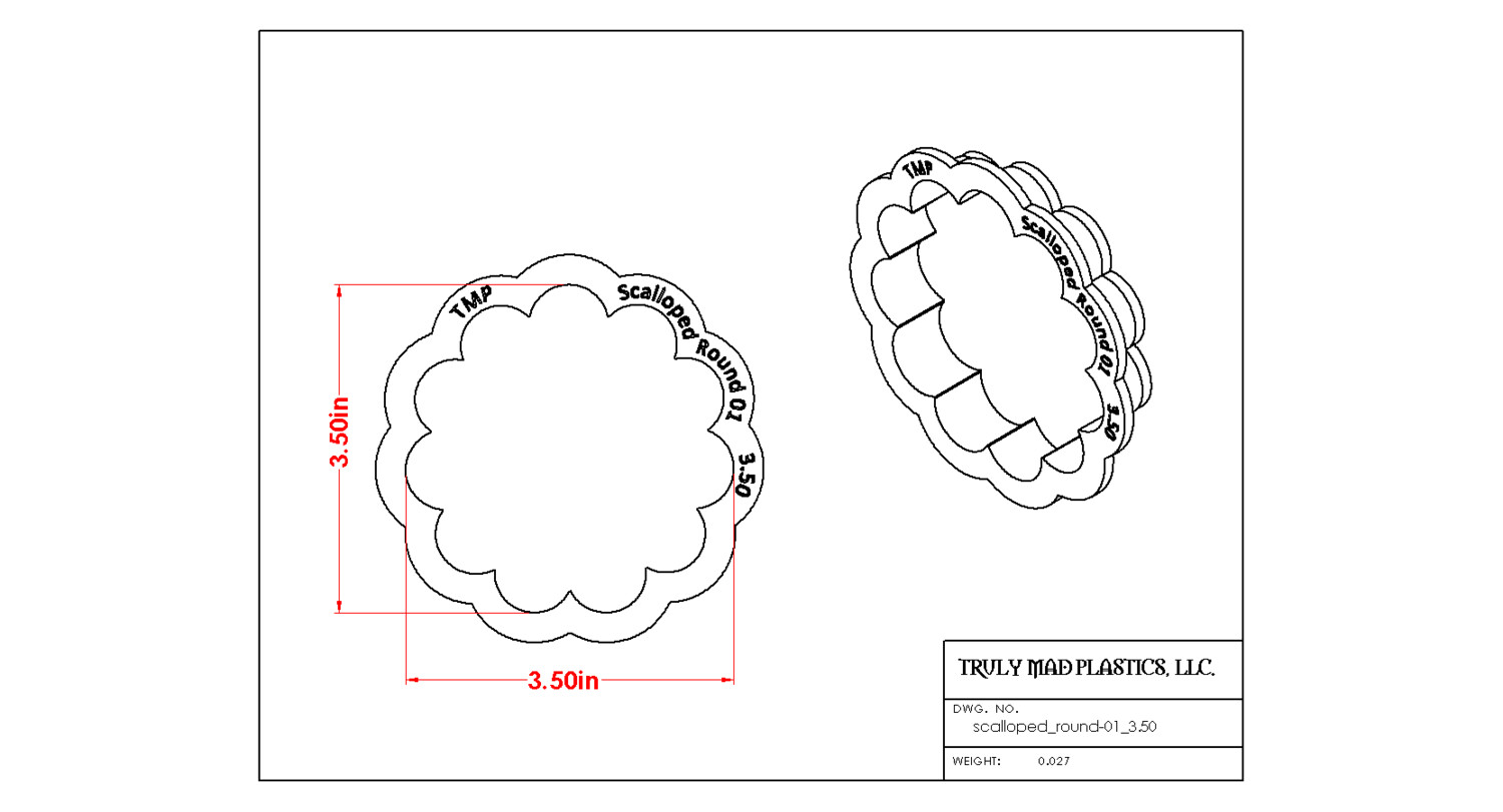 Scalloped Round 01, Size: 3.50"