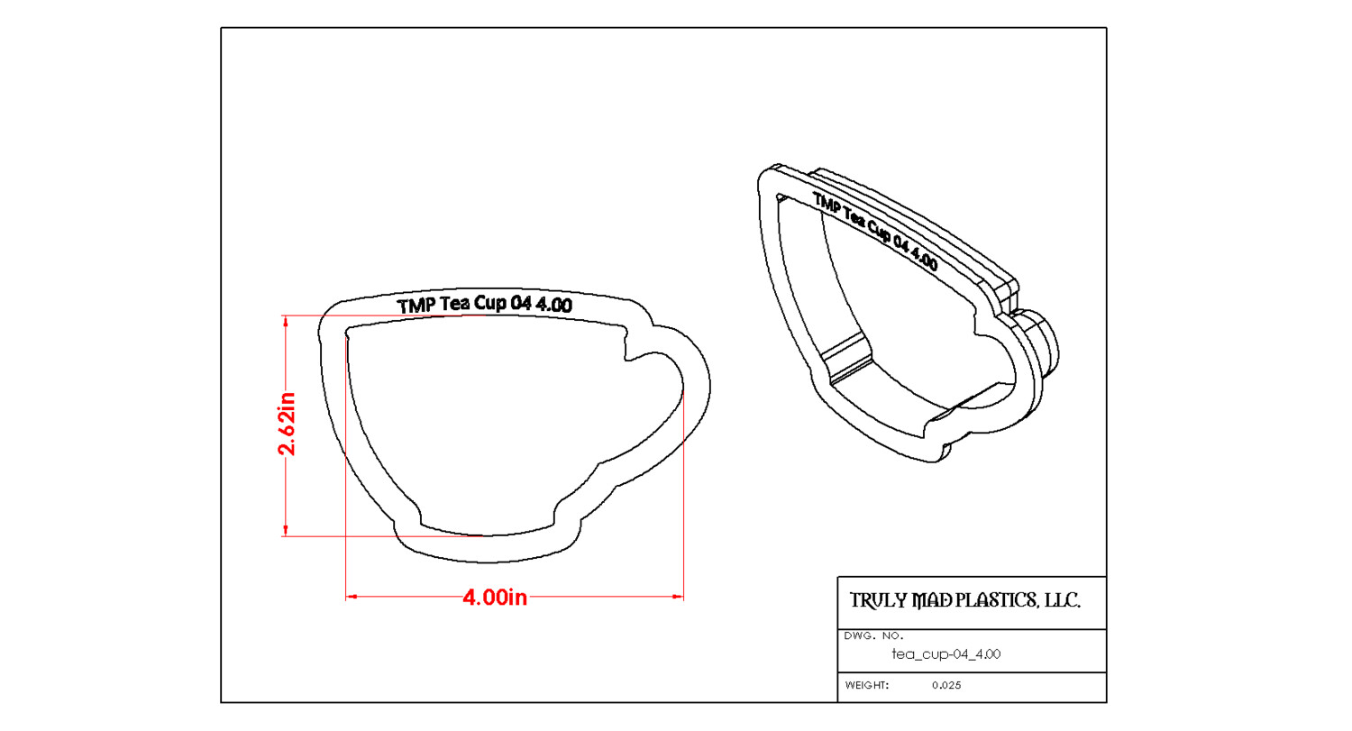 Tea Cup 04, Size: 4.00"