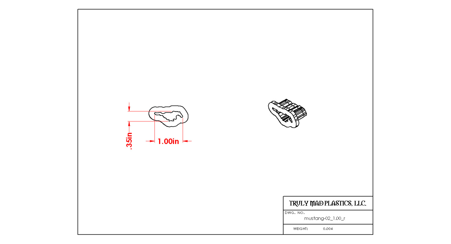 Mustang 02 (This is for the Mustang Only), Direction: 1.00" Facing Right
