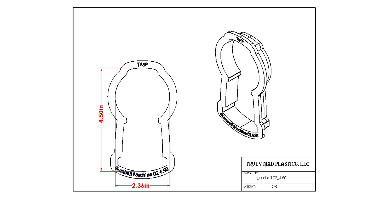 Gumball Machine 02, Size: 4.50"