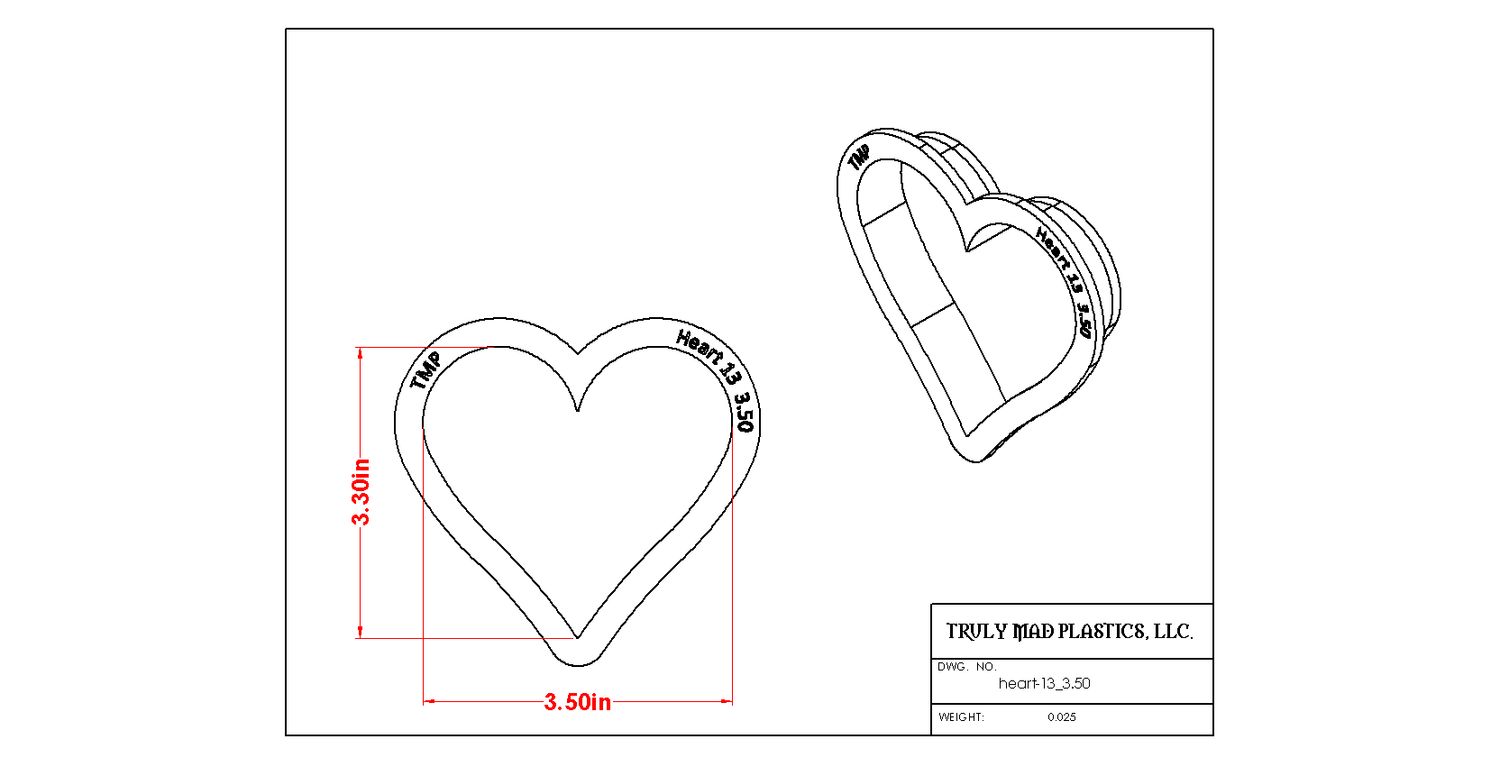 Heart 13, Size: 3.50"