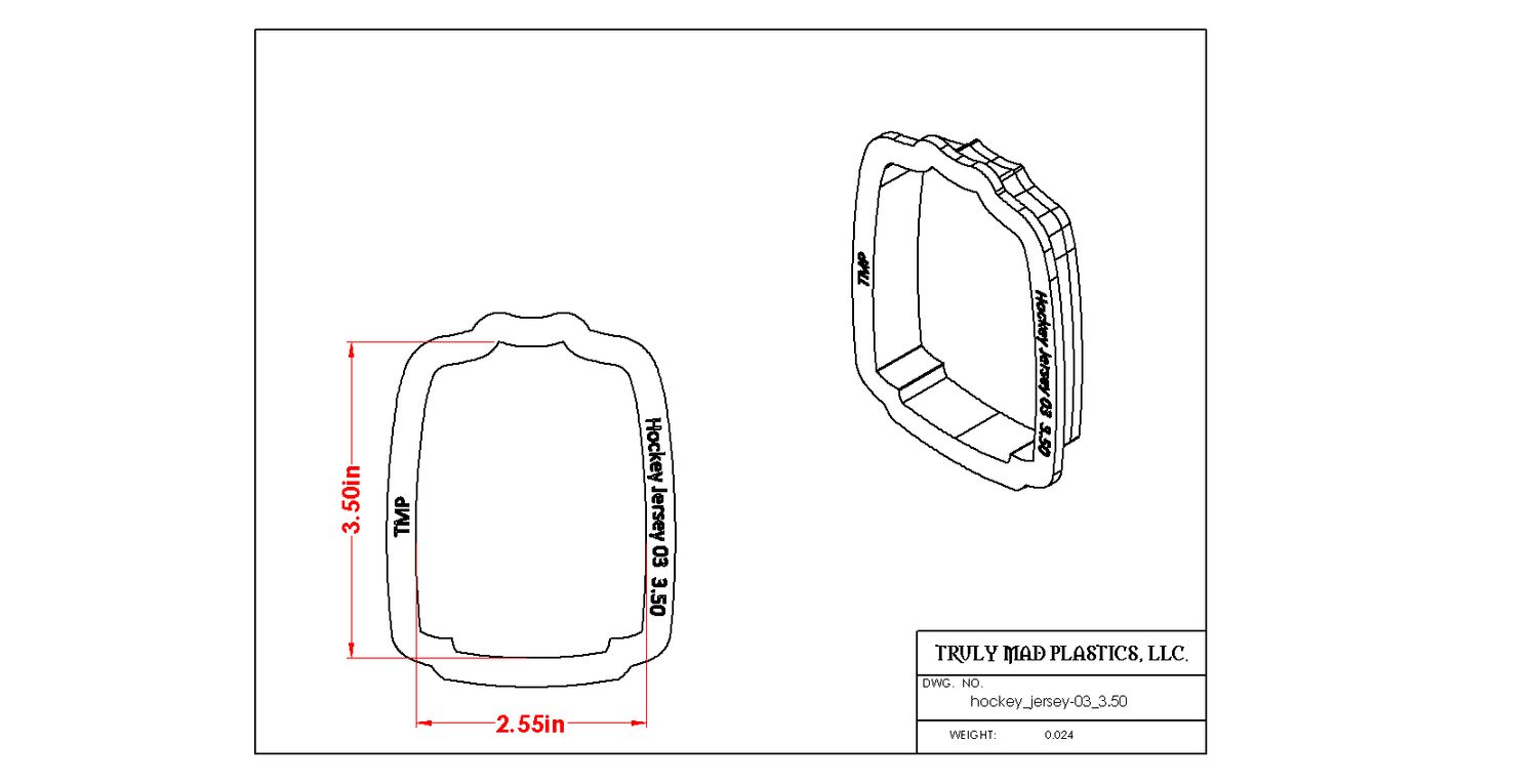 Hockey Jersey 03, Size: 3.50"
