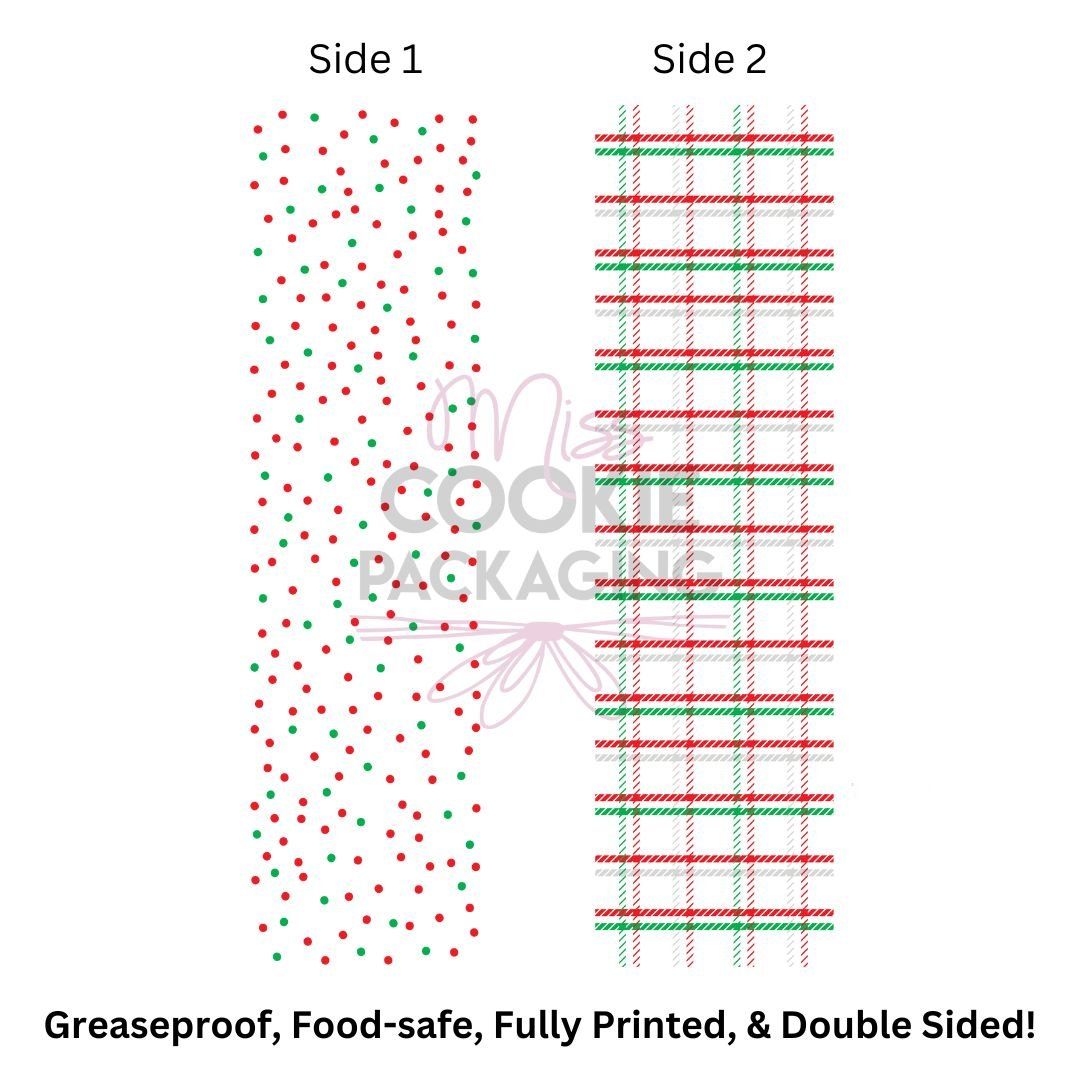 Greaseproof Backer  Christmas Plaid / Dots (10 Pack)