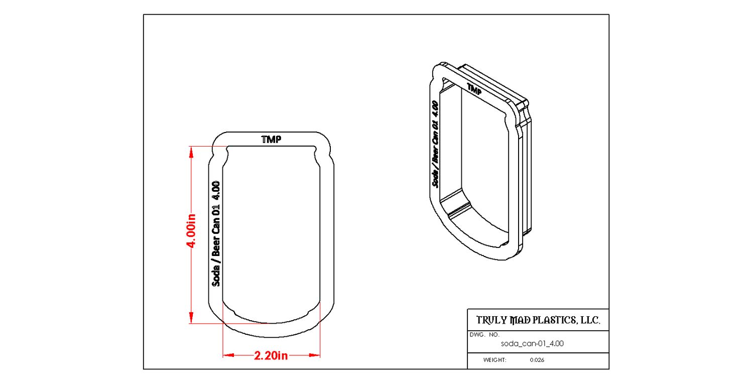 Soda / Beer Can 01, Size: 4.0"