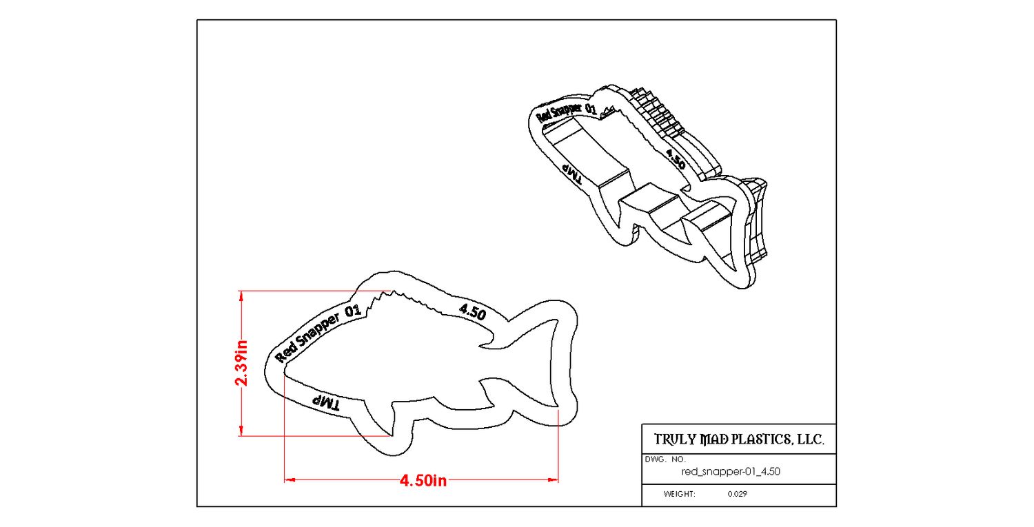 Red Snapper 01, Size: 4.50"