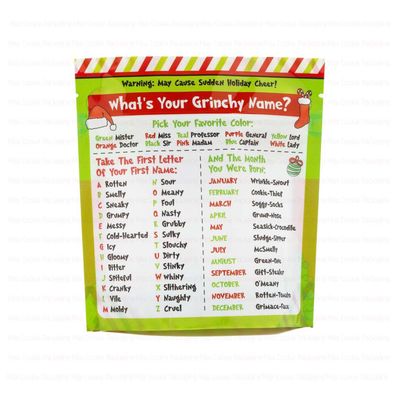 Grinch Goodies Cookie Pouch (5.5″ x 6″ x 2″, 10 pack)