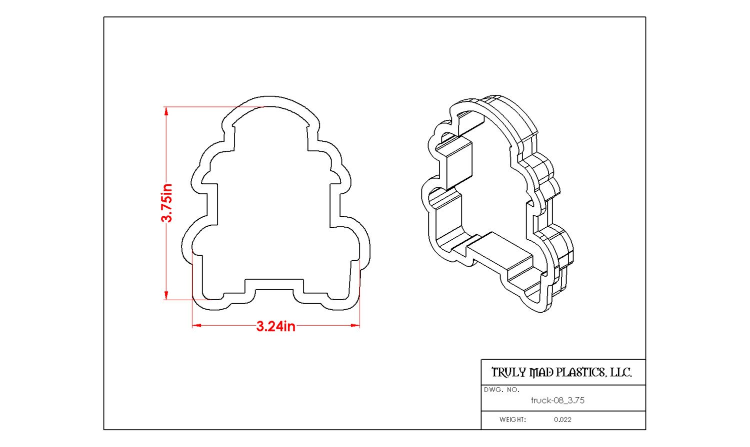 Little Blue Truck (truck 08, Size: 3.75"