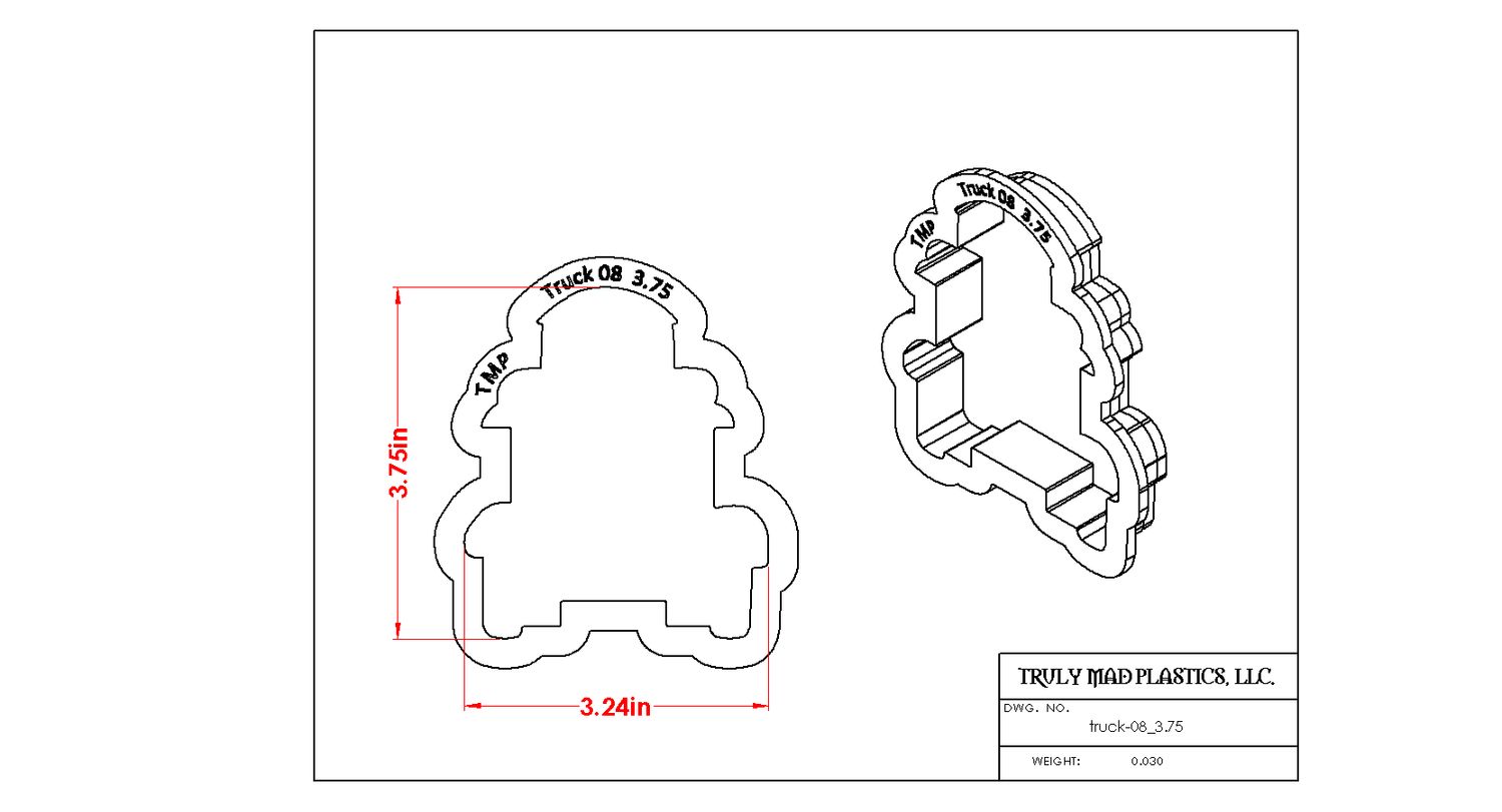 Little Blue Truck (truck 08), Size: 3.75"