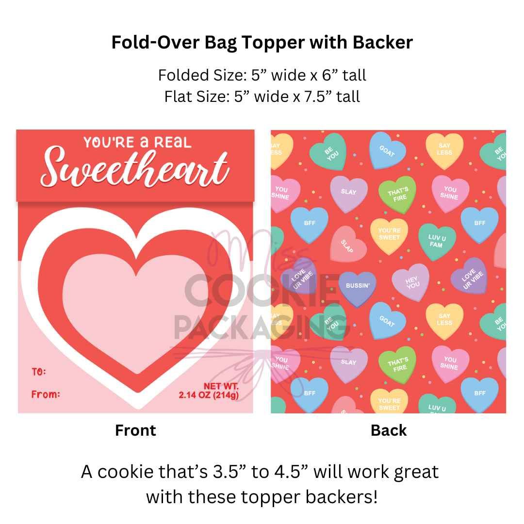 Fold-Over Topper/Backer Sweetheart (10 pack)