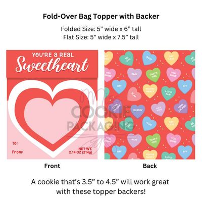 Fold-Over Topper/Backer Sweetheart (10 pack)