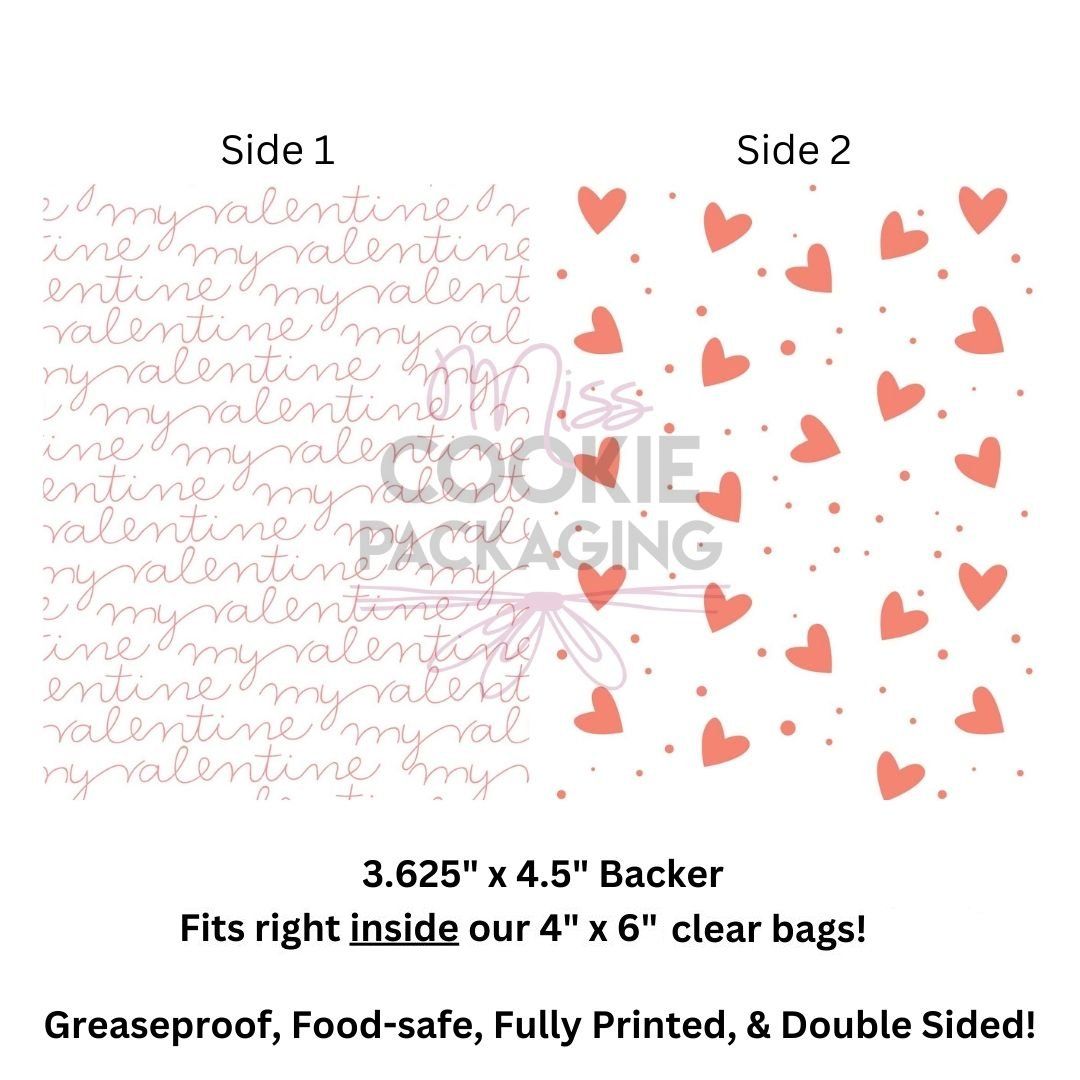 Greaseproof Backer / My Valentine Hearts (10 pack)