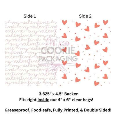 Greaseproof Backer / My Valentine Hearts (10 pack)