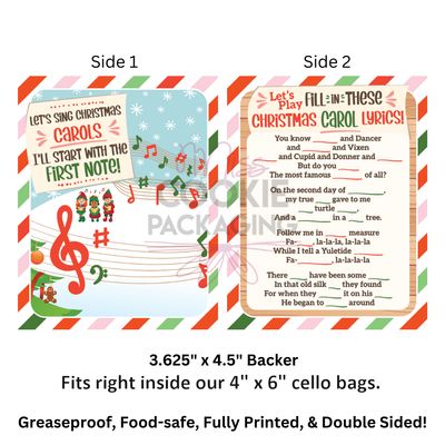Greaseproof Backer / Elf Carols (10 pack)