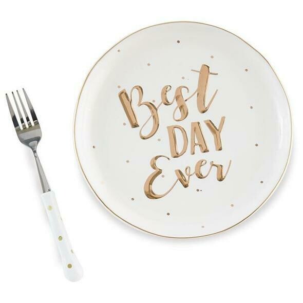 Best day ever plate and fork set