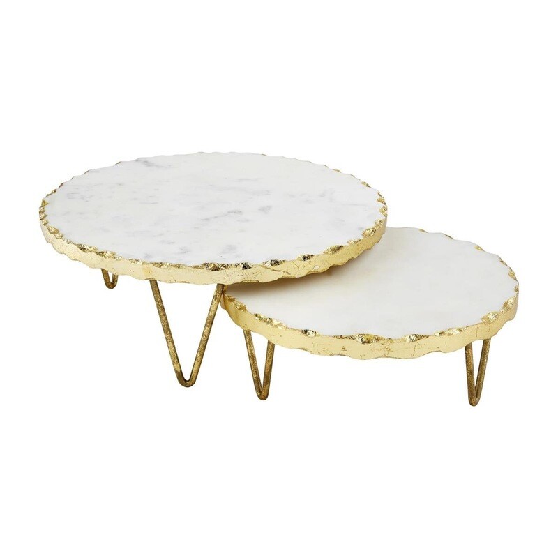 Gold Marble Riser Set of 2