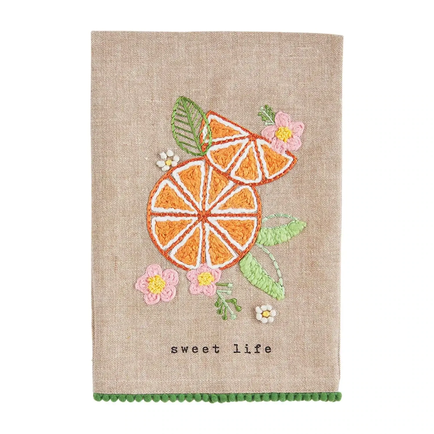 Orange Embroidered Fruit Towel