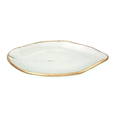 Flore Serving Dish Clear/Gold