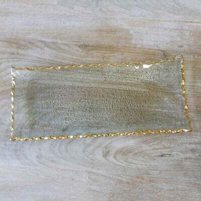 Fairbanks Rectangle Platter Edged with Gold