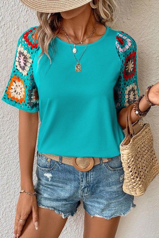 Crochet Short Sleeve Top