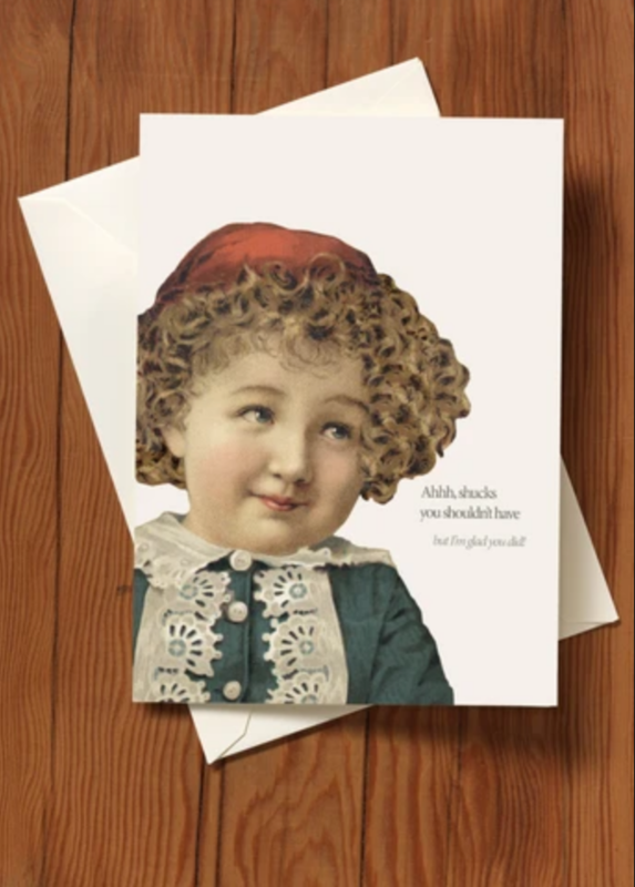 PFD Ahhhh Shucks 5x7 Card with glitter