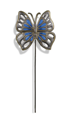 Beyond Borders Cerulean Butterfly Painted Garden Stake SM980