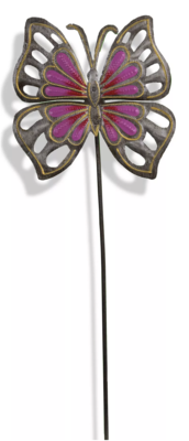 Beyond Borders Magenta Butterfly Painted Garden Stake SM979
