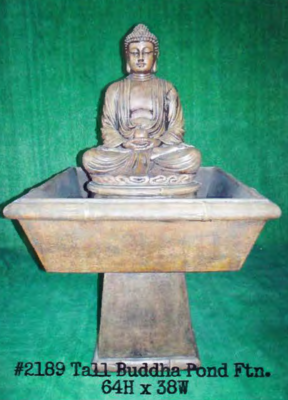 Art Craft Buddha Tall Pond Fountain 2189