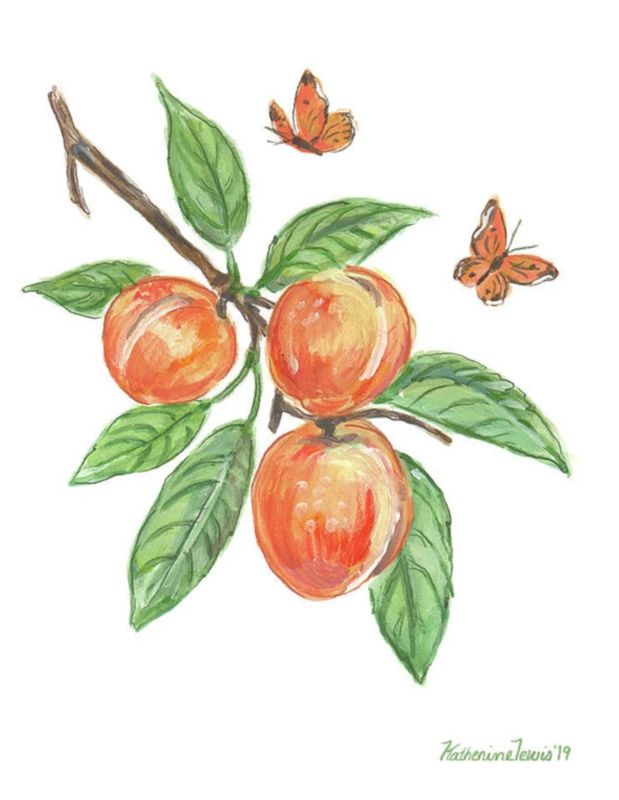 Ingrid Press Peach Giclee Art Print 8x10