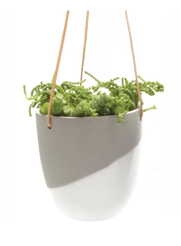 Chive Bobbin Hanging Planter-Light Grey (BOHPLG)