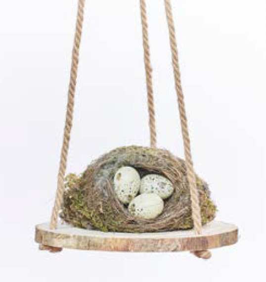 Primitive Planters 8" Hanging Hardwood-Jute (1715)