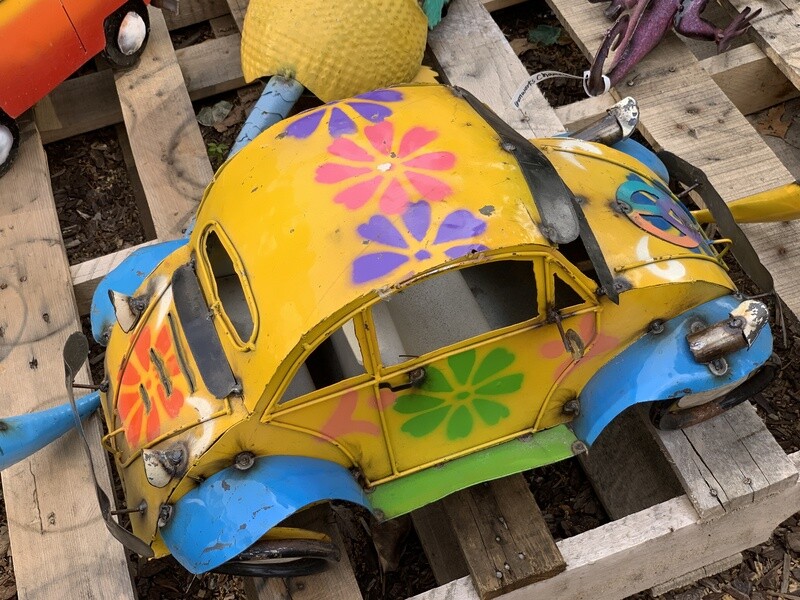 Ironworks VW Bug Flower Rustic