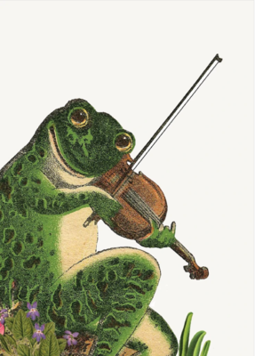 PFD Frog with Violin Mini Card MI-FR