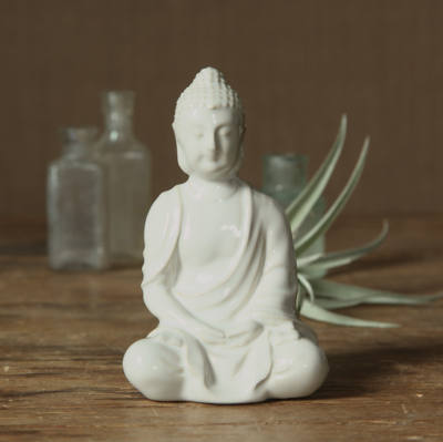 HomArt Sitting Buddha Glazed White (7916-6)